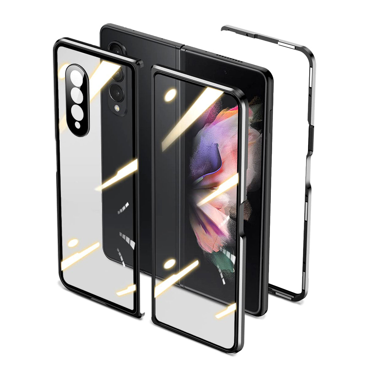 Samsung Galaxy Z Fold3 Fold4 Magnetic Brushed Metal Anti-fall Protective Cover