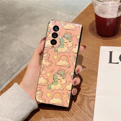 Luxury Cartoon unicorn Silicone Case for  Z Fold 3 5G