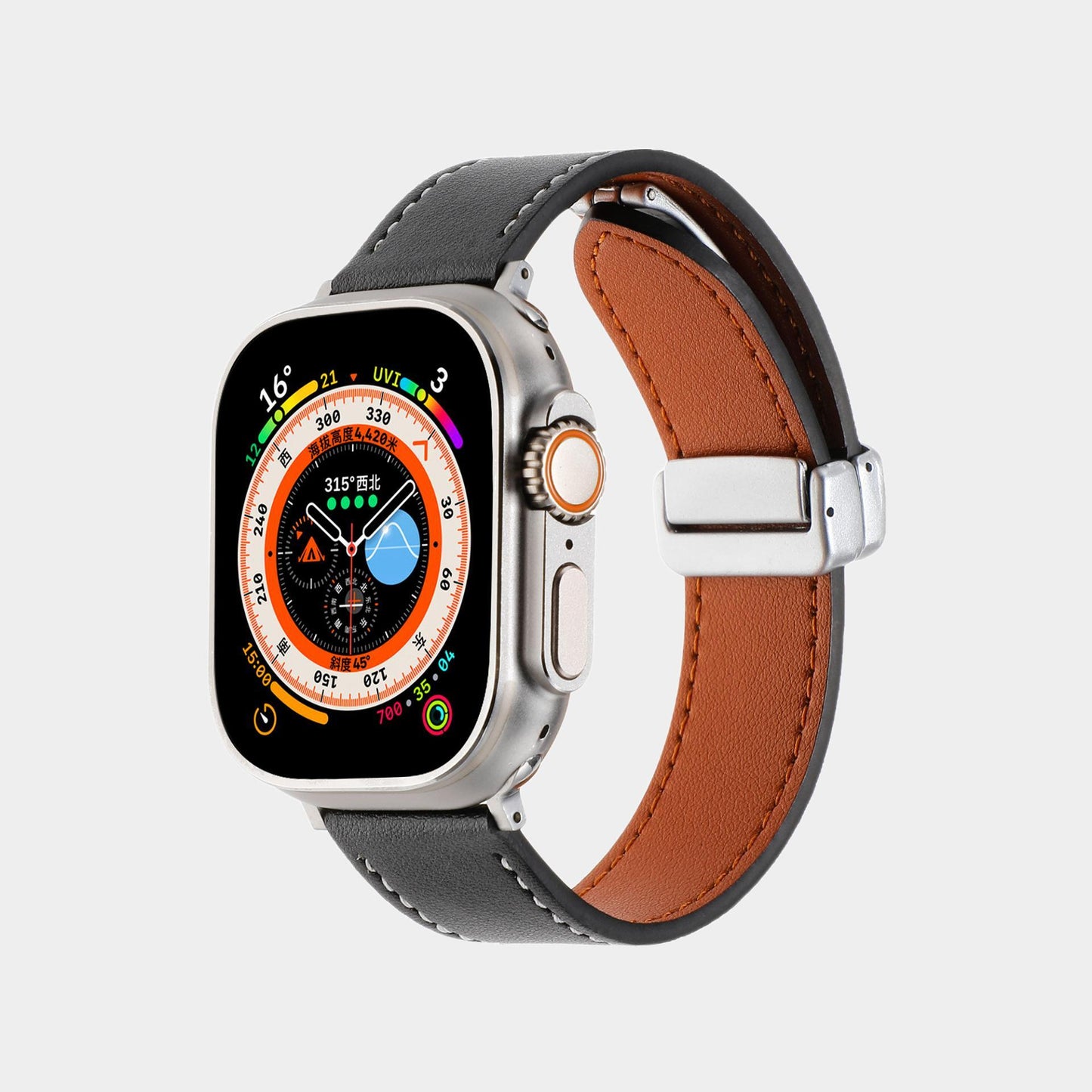 New Magnetic Buckle Leather Band For Apple Watch