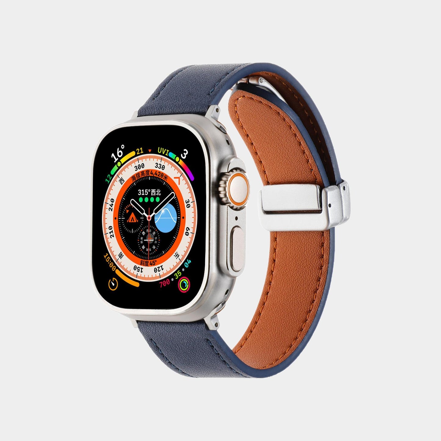 New Magnetic Buckle Leather Band For Apple Watch