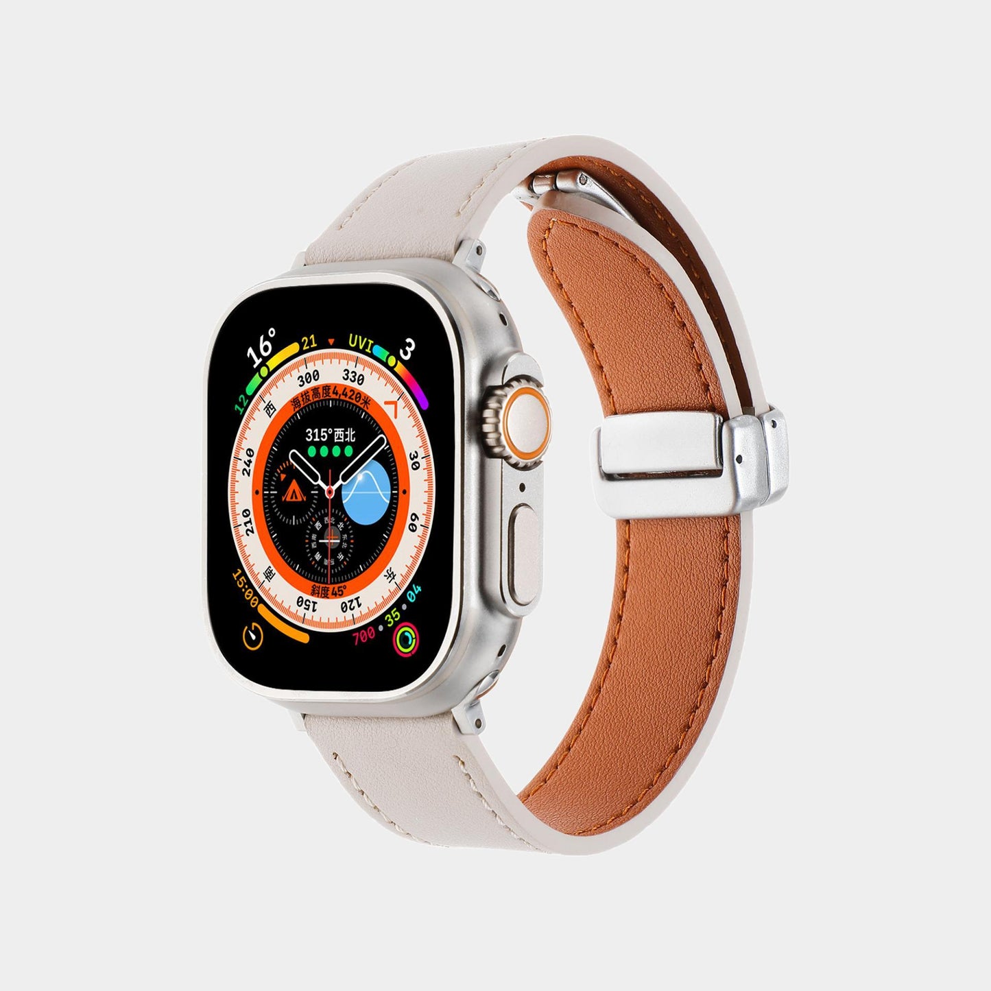 New Magnetic Buckle Leather Band For Apple Watch