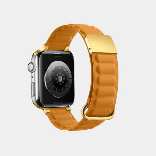 Leather Magnetic Snapback Loop Band For Apple Watch