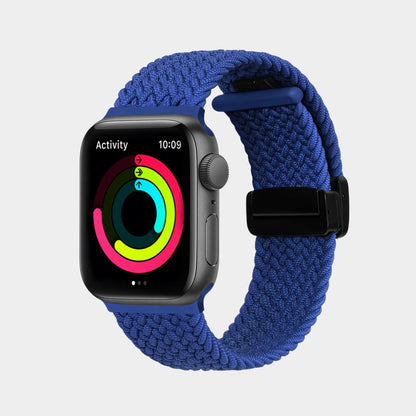 Magnetic Foldover Buckle Nylon Braid Band For Apple Watch