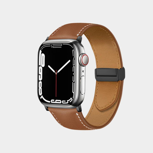 Fashion Magnetic Folding Buckle Leather Band  For Apple Watch