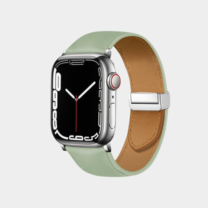 Fashion Magnetic Folding Buckle Leather Band  For Apple Watch