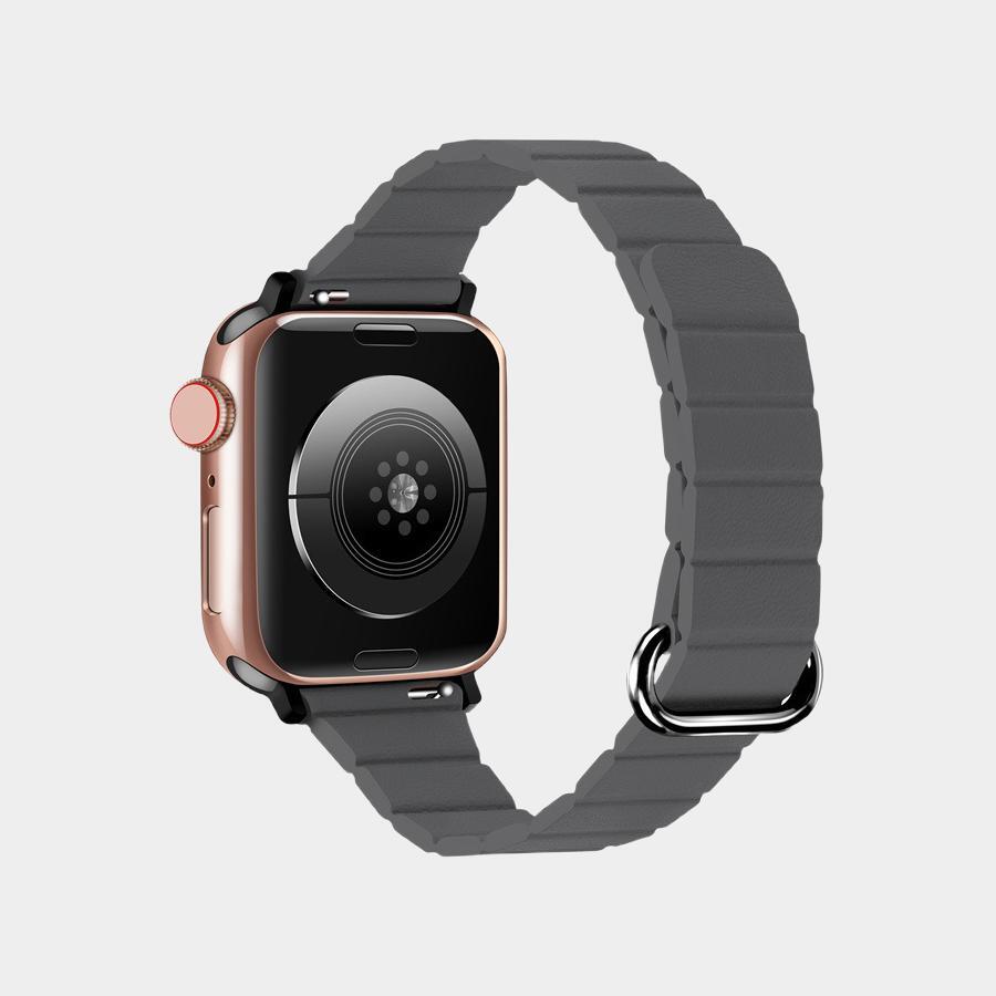 Magnetic Lychee Grain Leather Band For Apple Watch