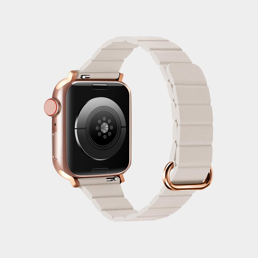 Magnetic Lychee Grain Leather Band For Apple Watch