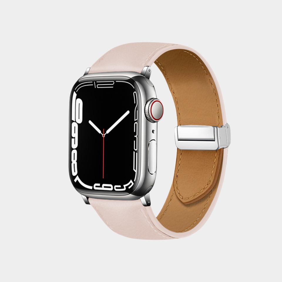 Fashion Magnetic Folding Buckle Leather Band  For Apple Watch