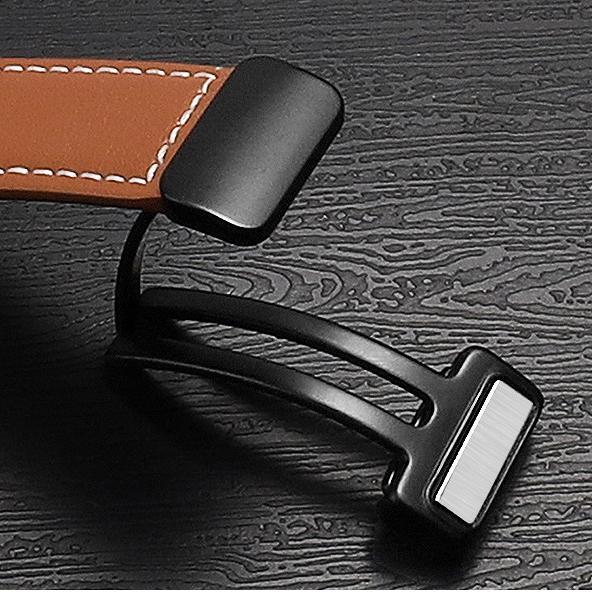 Fashion Magnetic Folding Buckle Leather Band  For Apple Watch