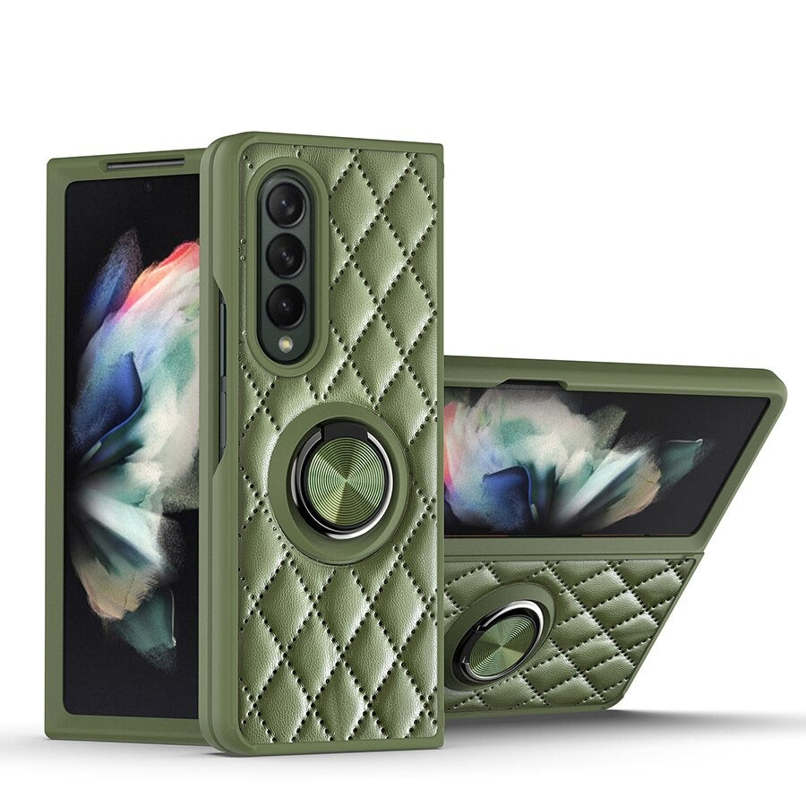 Lattice Finger Ring Case For Samsung Galaxy Z Fold 3