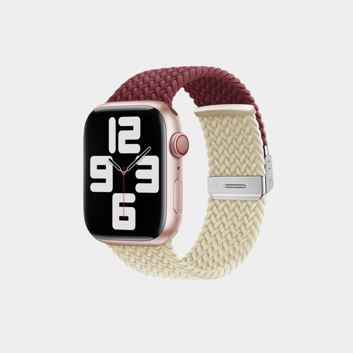 Contrasting Stretch Nylon Braided Band For Apple Watch