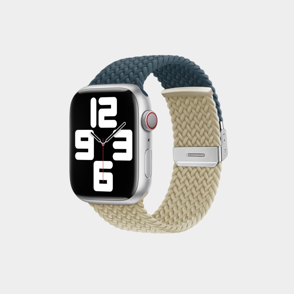 Contrasting Stretch Nylon Braided Band For Apple Watch