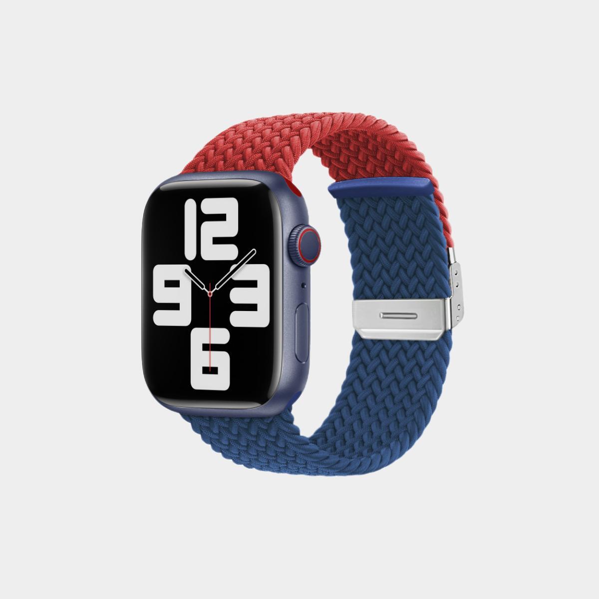 Contrasting Stretch Nylon Braided Band For Apple Watch