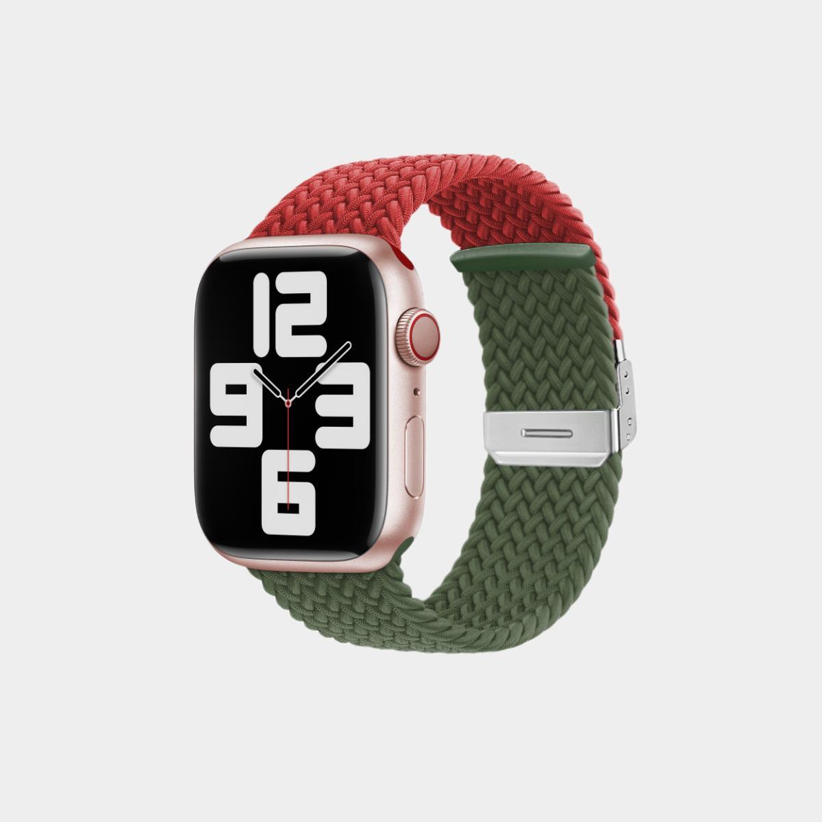 Contrasting Stretch Nylon Braided Band For Apple Watch