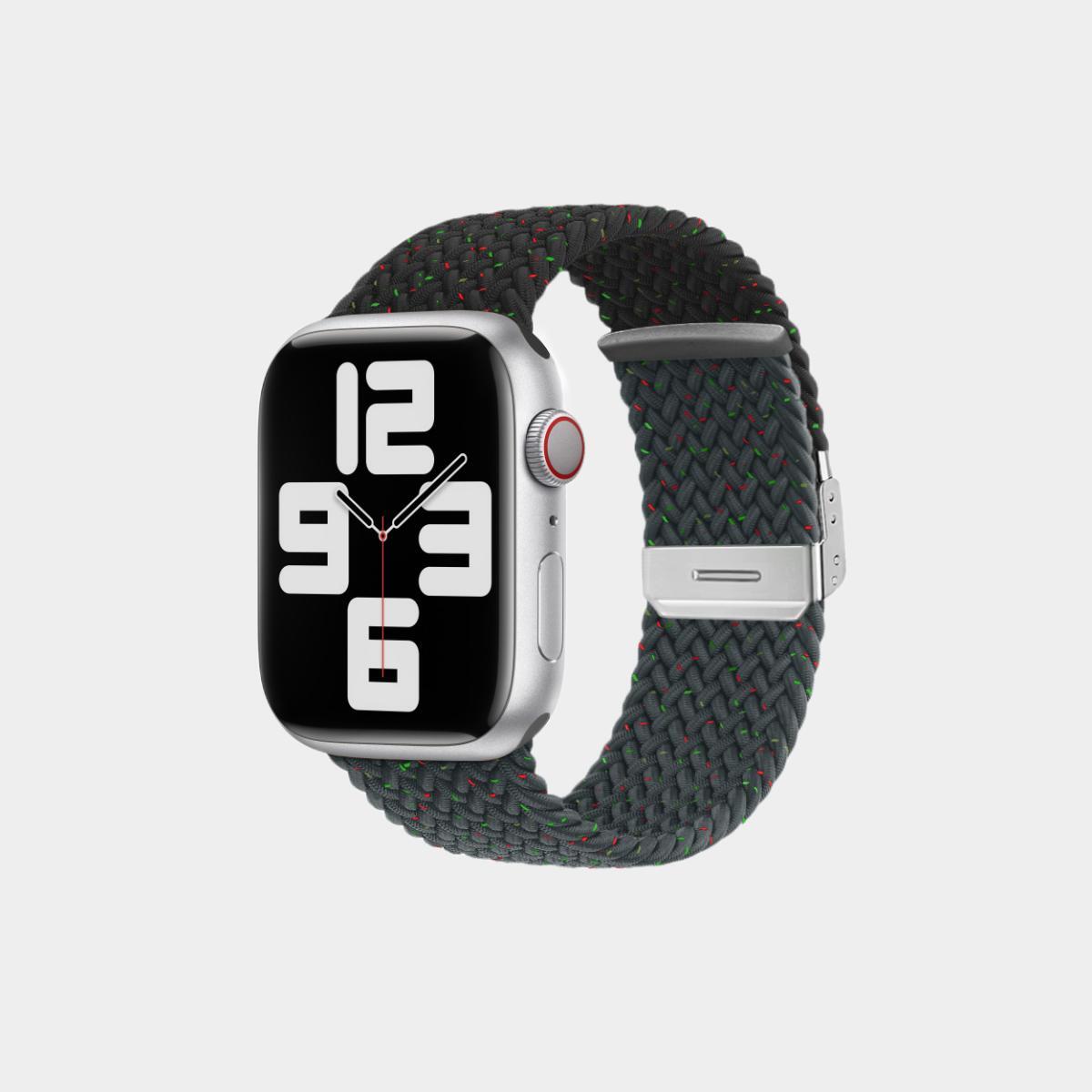 Contrasting Stretch Nylon Braided Band For Apple Watch