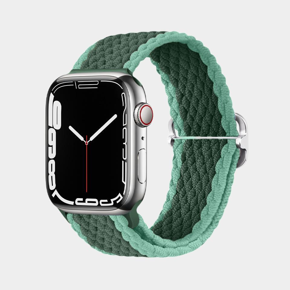 Multicolor Nylon Braided Buckle Band For Apple Watch