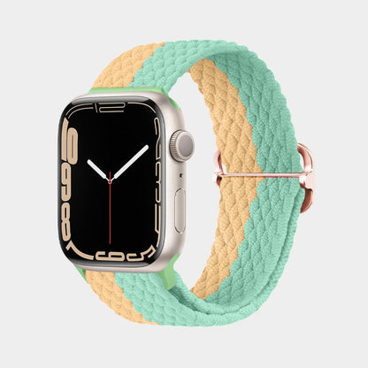 Multicolor Nylon Braided Buckle Band For Apple Watch