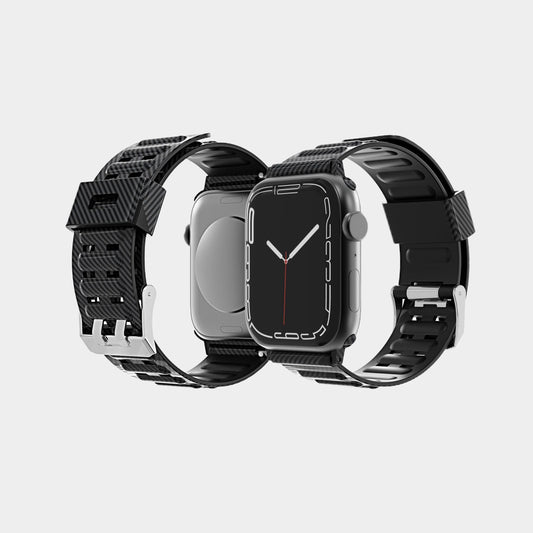 Carbon Fiber Pattern TPU Band For Apple Watch