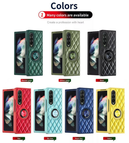 Lattice Finger Ring Case For Samsung Galaxy Z Fold 3