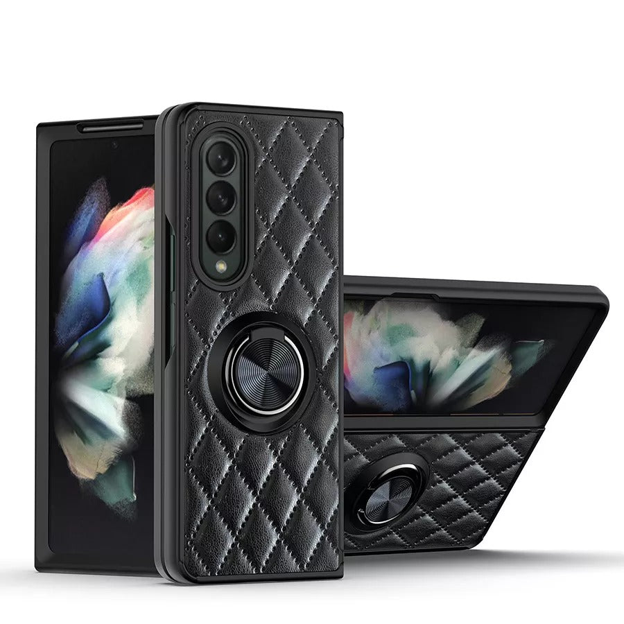 Lattice Finger Ring Case For Samsung Galaxy Z Fold 3