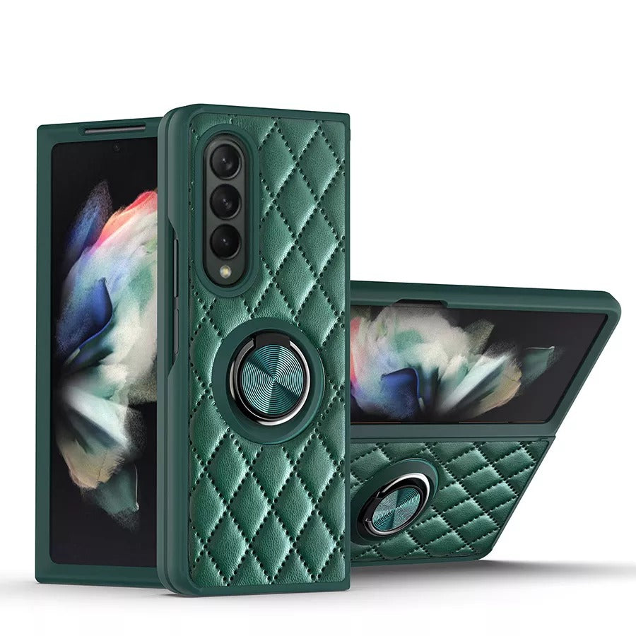 Lattice Finger Ring Case For Samsung Galaxy Z Fold 3