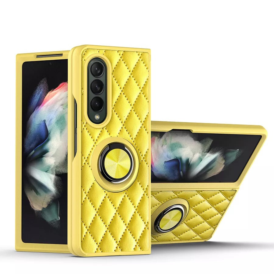 Lattice Finger Ring Case For Samsung Galaxy Z Fold 3